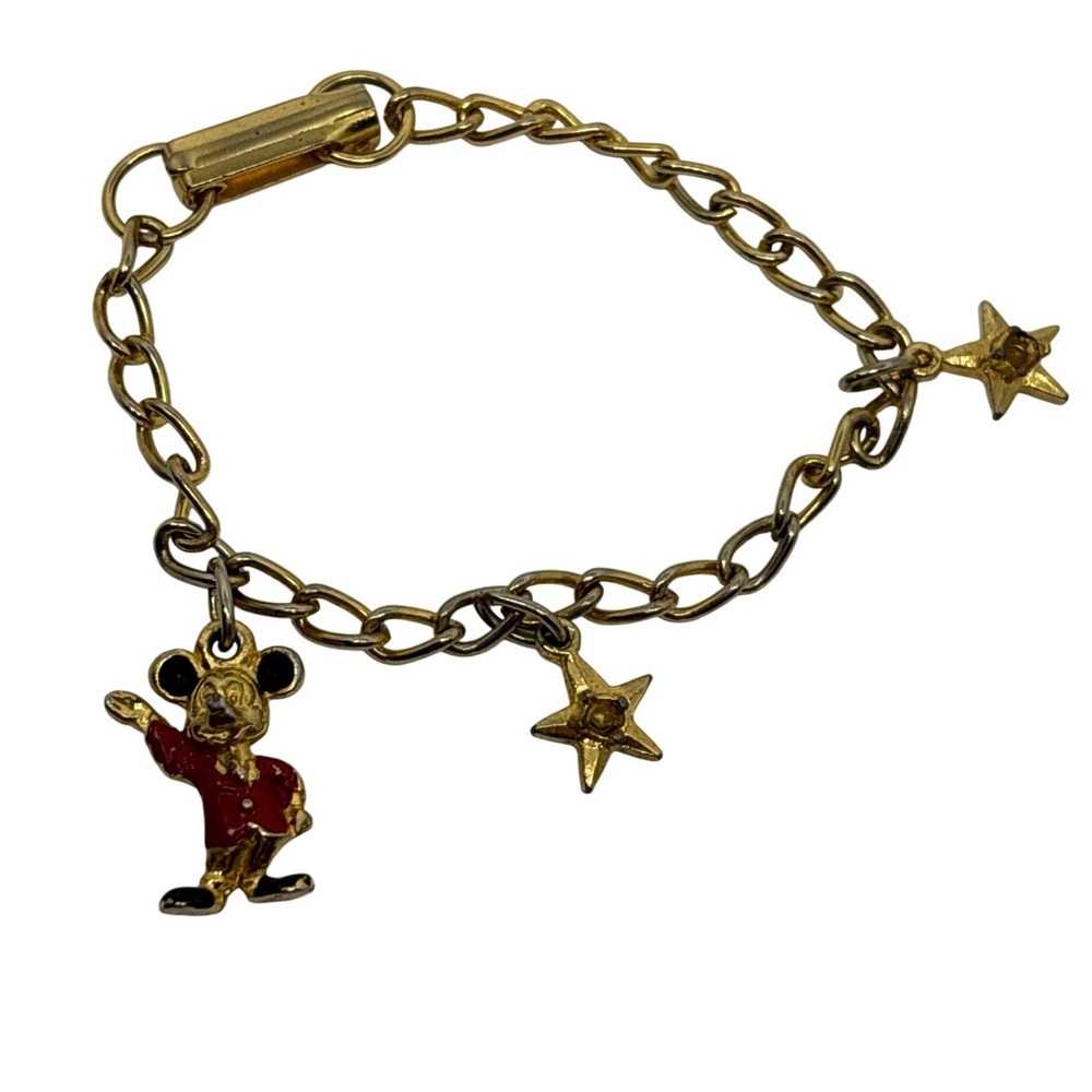 1970/1980s Disney Mickey Mouse Charm Bracelet Walt Disney Souvenir Disneyland